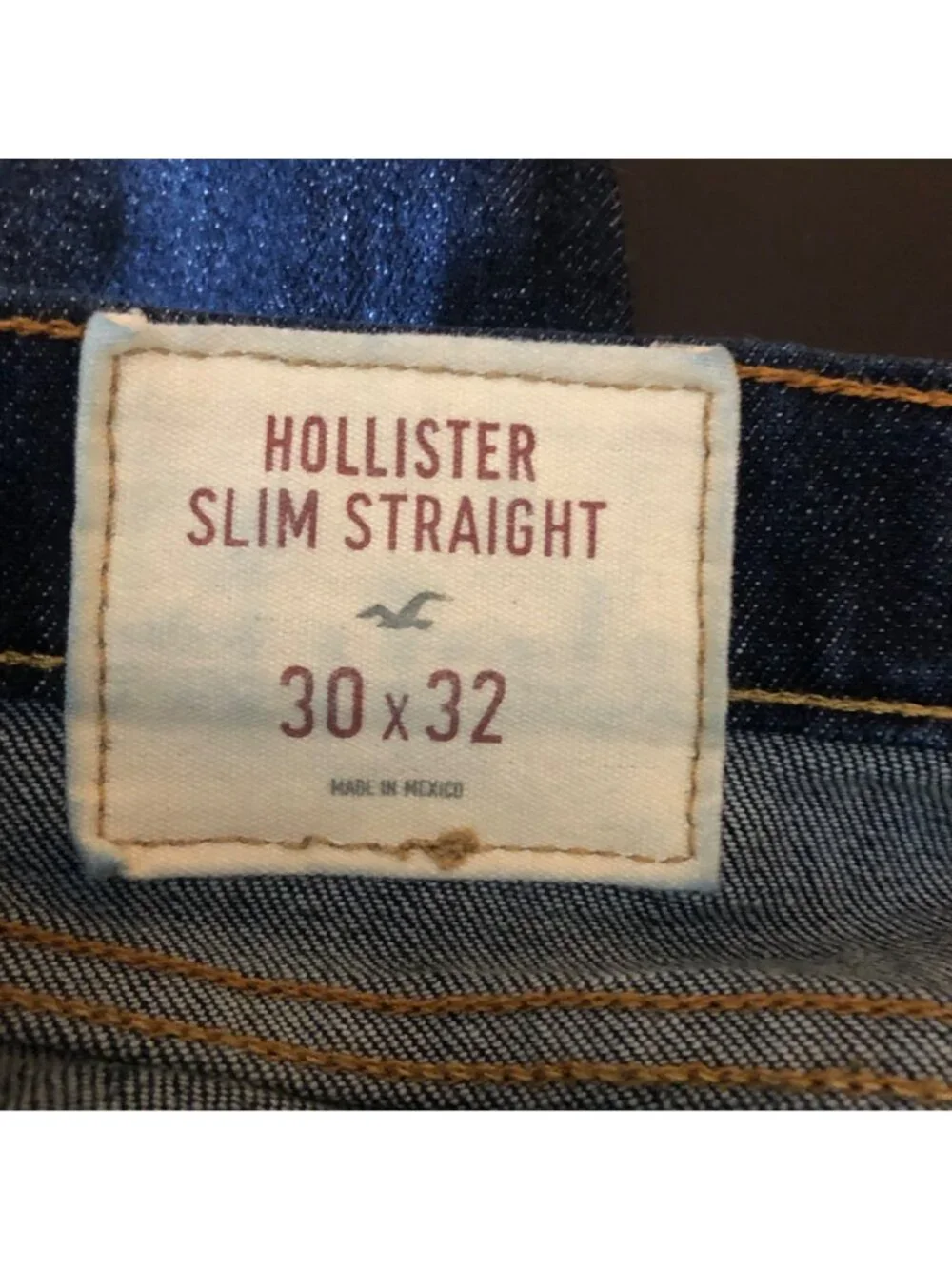 Hollister Mens Jeans Size 30x32 Slim Straight Authentic Denim Dark Wash